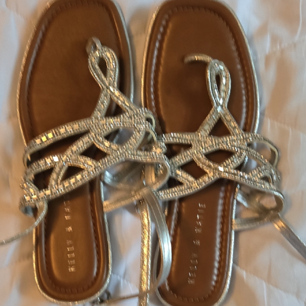 Elegant Silver Strappy Sandals